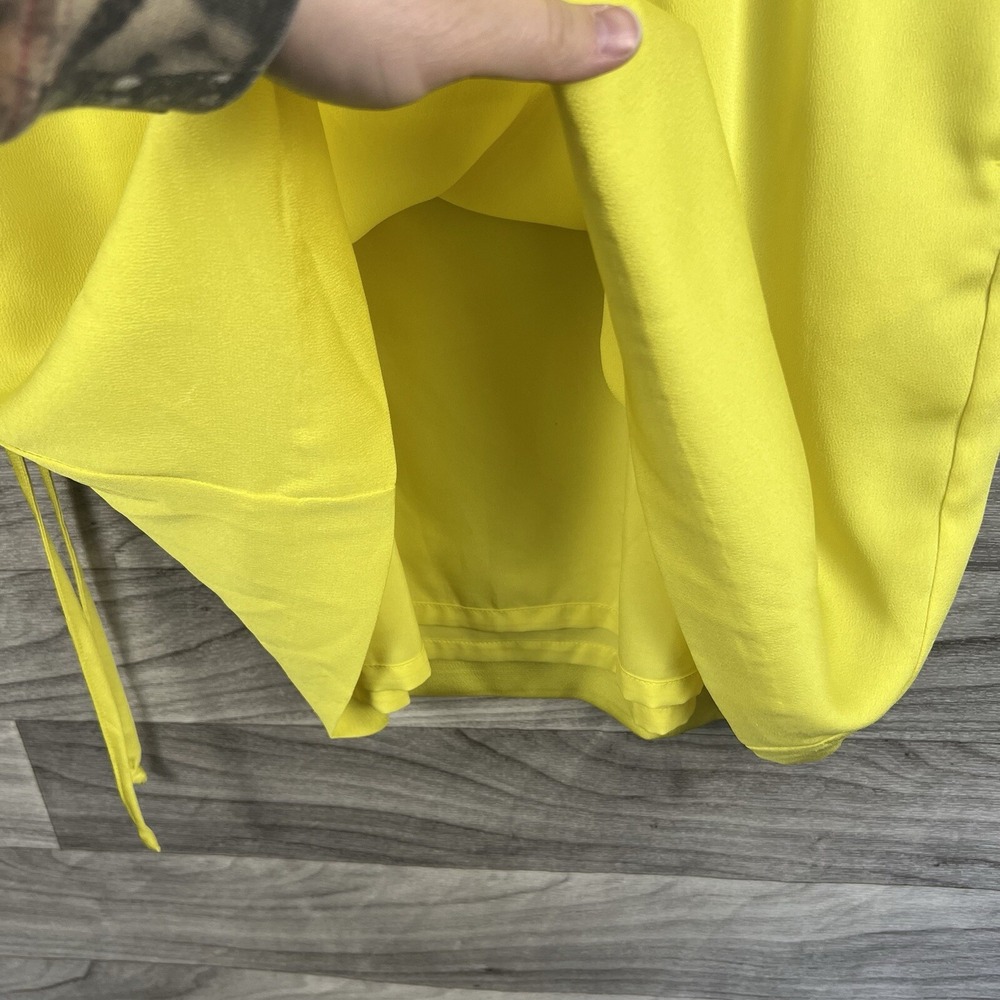 Banana Republic Dress Womens M Yellow Short Sleeve Knee Lenght Bright Tie Waist - Picture 6 of 12